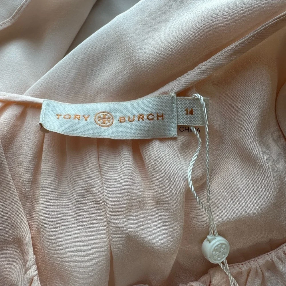 Tory Burch Jess Top 100% Silk Ballet Pink Size 14